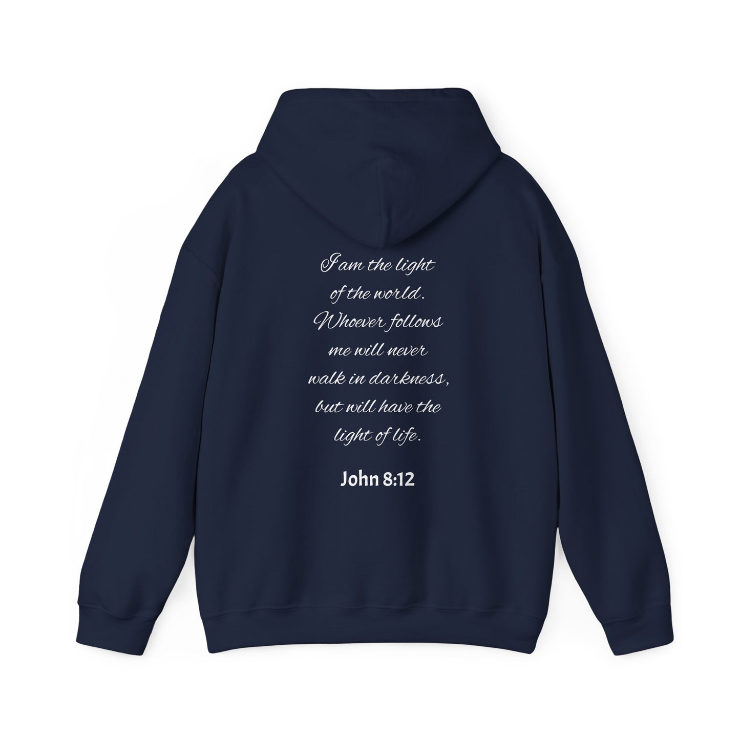 John 8:12 Hoodie Navy