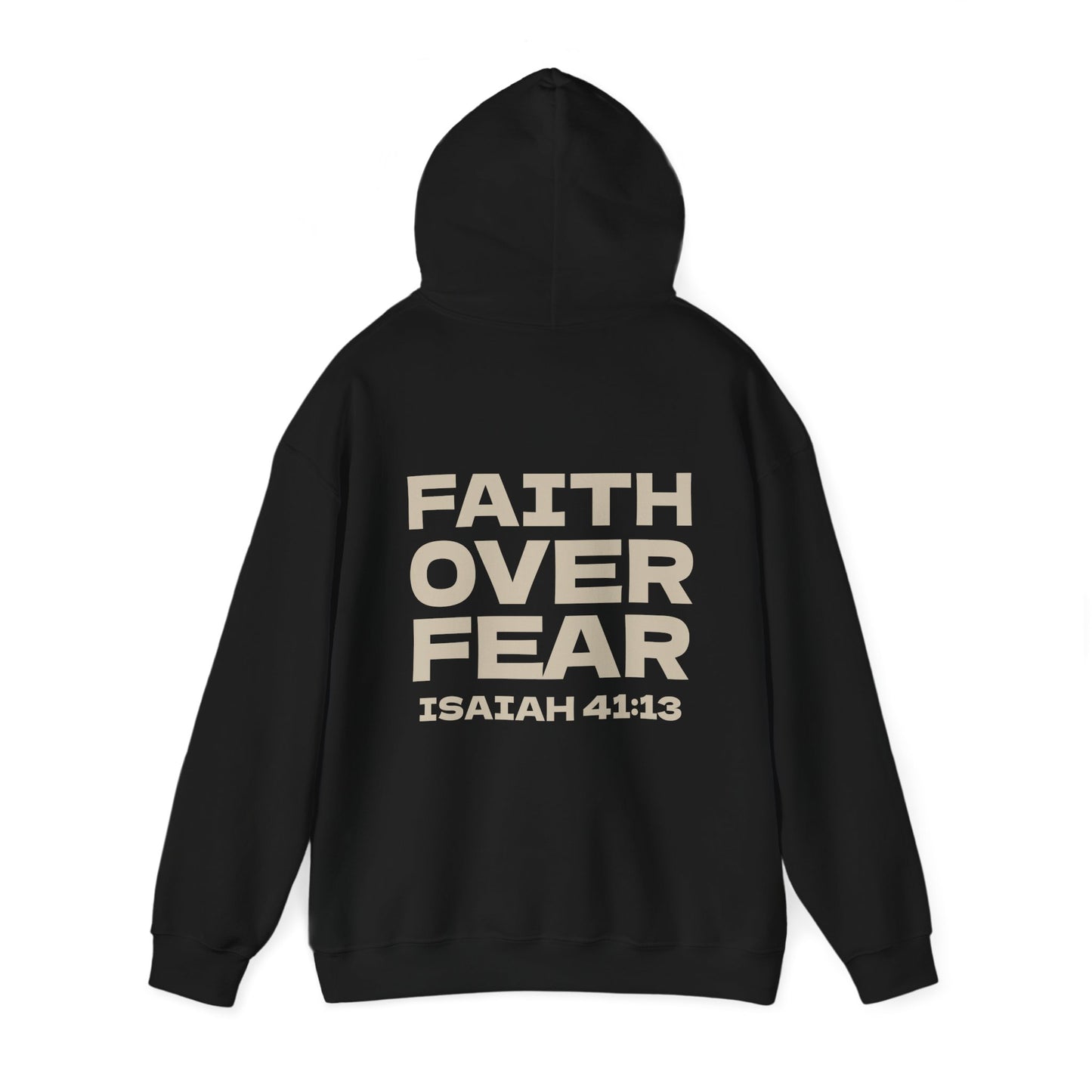Faith over Fear hoodie Black/Beige