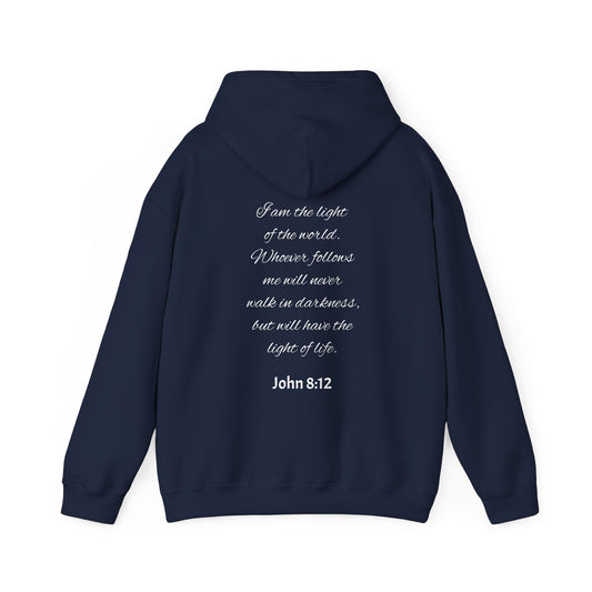 John 8:12 Hoodie Navy