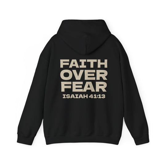 Faith over Fear hoodie Black/Beige